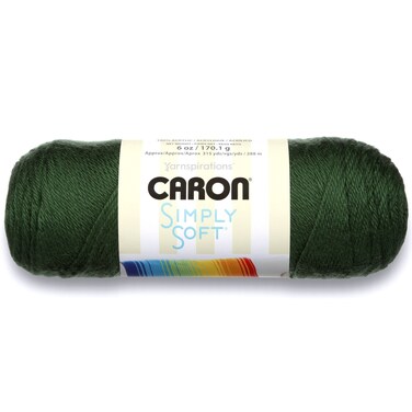 Caron Simply Soft Solids Yarn 4 Medium Gauge 100 Acrylic  6 oz  Dark Sage  Machine Wash  Dry