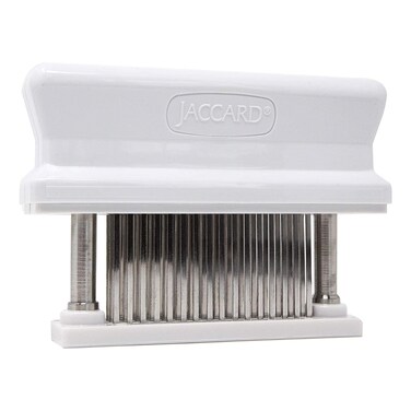 Jaccard 200348 48 Blade Durable Meat Tenderizer with Stainless Steel Razor Sharp Needle Cooking Gadget for Tenderizing Chicken Beef Pork Veal BBQ White
