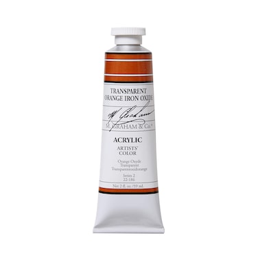 M Graham 2Ounce Tube Acrylic Paint Transparent Orange Iron Oxide