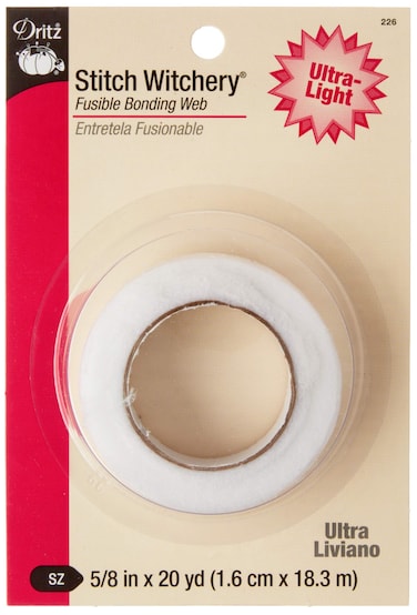 Dritz Stitch Witchery Ultra Light Weight fusible bonding Web 58Inch X 20Yards White