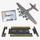 Hot Wings Planes B17 Flying Fortress Jet Silver with Connectible Runway