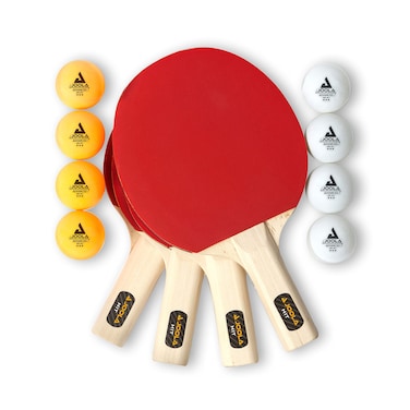 JOOLA AllinOne Indoor Table Tennis Hit Set Bundle Includes 4 RacketsPaddles 8 Balls Carrying Case Multi One Size 59152