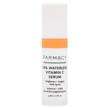 Farmacy 10 Vitamin C Face Serum  Waterless Vitamin C Skin Care Serum to Brighten Firm  Smooth Skin Texture  Enriched with Upcycled Tangerine Peel to Boost Skins Moisture  Radiance 5ml