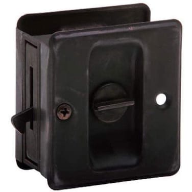Schlage 991 134 x 214 Privacy Pocket Artisan Sliding Door Lock Aged Bronze