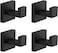 LGSFTBFS 4 Pack Black Square Towel Hooks Bathroom Hook Towel Hook SUS304 Stainless Steel Coat Robe Clothes Hook Modern Wall Hook Holder for Bathroom Kitchen Garage Hotel Office Wall Mounted