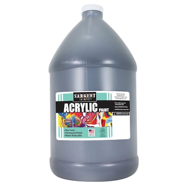Sargent Art Half Gallon 64 Ounce Acrylic Paint Black NonFading Rich Vivid Pigments Brilliant Matte Finish Fast Dry Formula NonToxic
