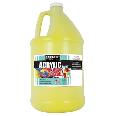 Sargent Art Half Gallon 64 Ounce Yellow Acrylic Paint NonFading Rich Vivid Pigments Brilliant Matte Finish Fast Dry Formula NonToxic
