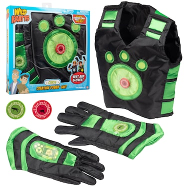 Wild Kratts Creature Power Suit Chris Size Large 68X  Includes Vest Gloves  2 Power Discs for Halloween Costume Pretend Play  Dress Up  Officially Licensed Toys Gift for Kids Boys Girls