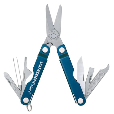 LEATHERMAN Micra Keychain Multitool with SpringAction Scissors and Grooming Tools Stainless Steel Built in the USA Blue