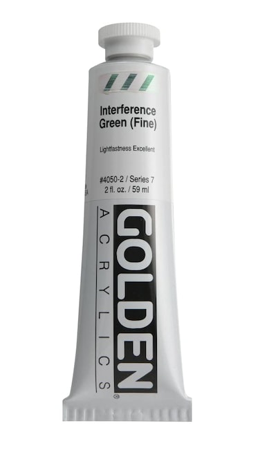 Heavy Body Acrylics by GOLDEN Interference Green Fine 2 fl oz Tube Professional Acrylic Paint Transparent