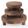 JKLIND 3PCS Wooden Display Riser for DisplayRound Display StandWood Riser Pedestal Stand for Home Decor and OrganizerRustic Brown865
