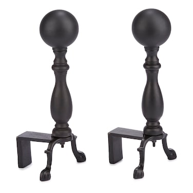 UniFlame A1234 Black Ball Fireplace Andirons