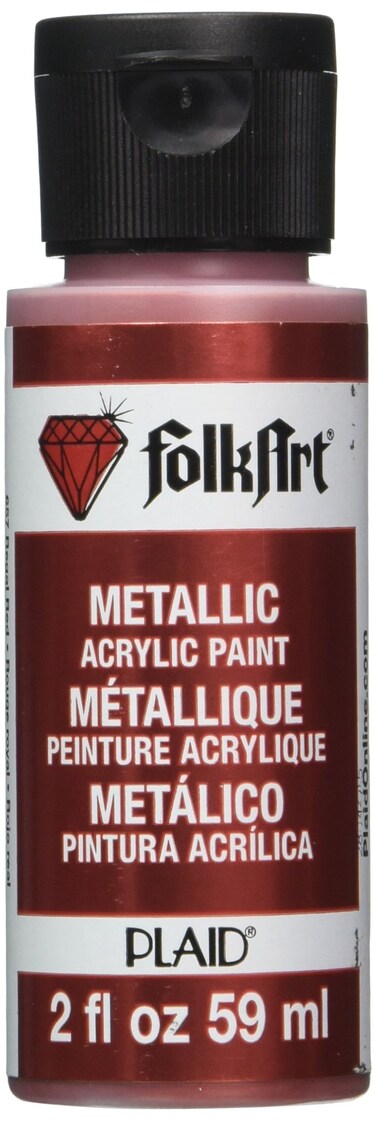 FolkArt Metallic Acrylic Paint in Assorted Colors 2 oz 657 Regal Red