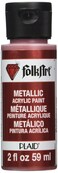 FolkArt Metallic Acrylic Paint in Assorted Colors 2 oz 657 Regal Red