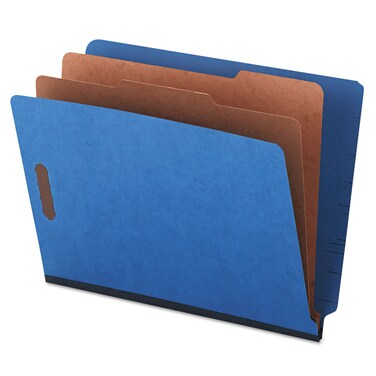 Universal 10318 PB End Tab Folders 6Section Letter Size Blue 10Box