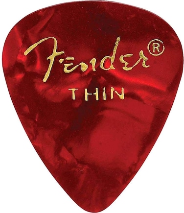 Fender Premium Celluloid Guitar Picks 351 Shape Red Moto Thin 12Pack