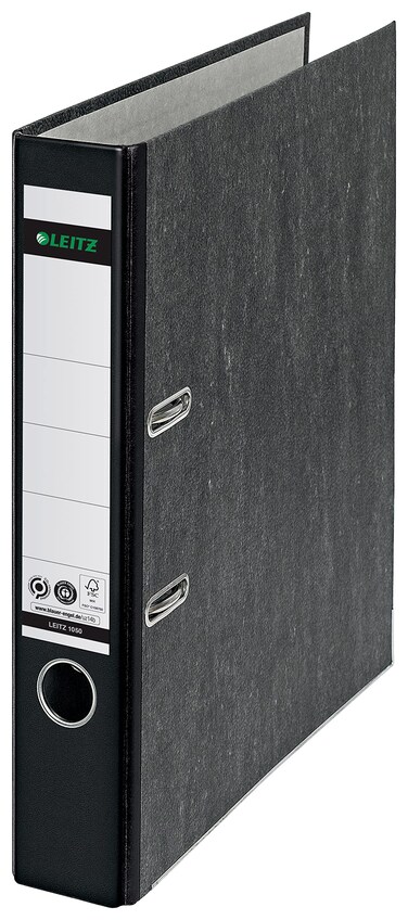 Leitz 2Ring 2Inch Premium A4 Sized European Black Marbled Binder Black R50