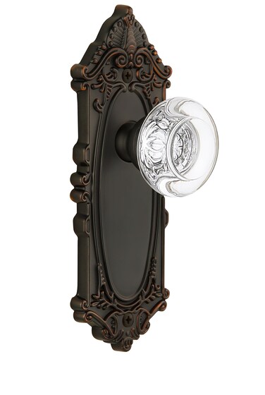 Grandeur 810109 Double Dummy Timeless Bronze Grande Victorian Plate with Bordeaux Crystal Knob