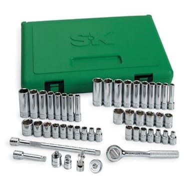 SK Tools USA LLC 91848 SK Sockets Sets Fractional Universal Joint Socket Set 14 Drive SuperKrome Finish 48 Piece
