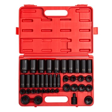 SUNEX TOOLS 2668 12 Inch Drive Master Impact Socket Set 39Piece SAE 38  112 StandardDeep CrMo Steel Heavy Duty Storage Case Includes Universal Joint