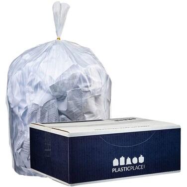 Plasticplace 4 Gallon Trash Bags 6 Microns Clear Garbage Can High Density Liners 17 x 18 2000 Count