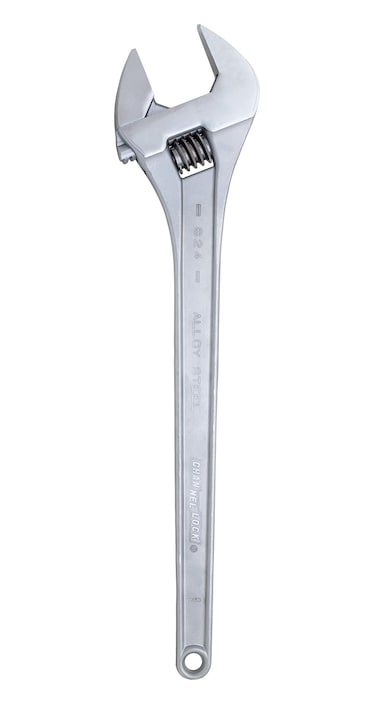 Adjustable Wrench 24 in Chrome Plain