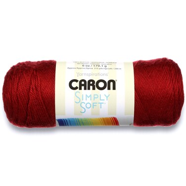 Caron Simply Soft Solids Yarn 4 Medium Gauge 100 Acrylic  6 oz  Autumn Red  Machine Wash  Dry