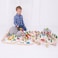 Bigjigs Rail 112pc Mountain Wooden Train Set  Mountain Kids Train Set with 50 Bigjigs Train Accessories Working Bigjigs Crane and Wooden Train Station for Pretend Play