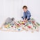 Bigjigs Rail 112pc Mountain Wooden Train Set  Mountain Kids Train Set with 50 Bigjigs Train Accessories Working Bigjigs Crane and Wooden Train Station for Pretend Play