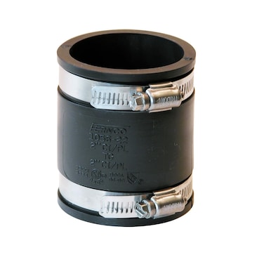 Fernco 105622 Flexible Pipe Coupling 2 CIPlasticSteel to 2 CIPlasticSteel
