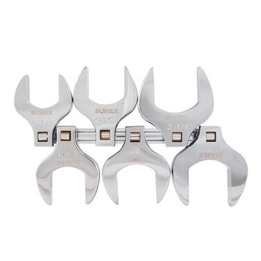 SUNEX TOOLS 9722A 6 Piece 12 Dr Jumbo Crowfoot Set CRV