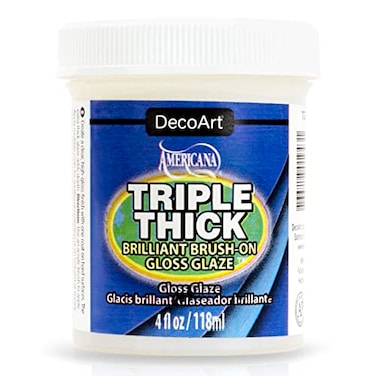 DecoArt TG0110 Triple Thick Gloss Glaze 4Ounce Triple Thick Gloss Glaze Jar White