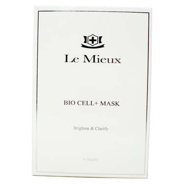 Le Mieux Bio Cell Mask  Marine Collagen  Peptide Brightening Serum Face Mask AntiAging Facial with Hyaluronic Acid No Parabens or Sulfates 4 Sheet Masks