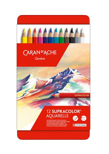 CREATIVE ART MATERIALS Caran Dache Supracolor Metal Box Set Of 12 3888312