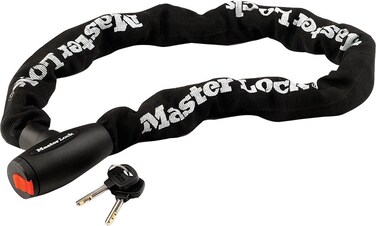 Master Lock 8291DPS 3 Black HardenedSteel Chain with Integrated Keyed Lock