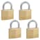 Master Lock 140Q Solid Padlocks 4 Pack KeyedAlike Brass Silver