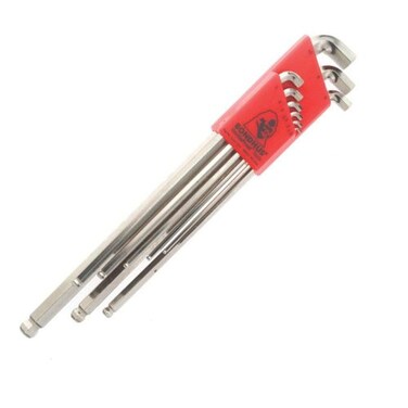 Bondhus 16799 9 PC Stubby Ball End Tip Hex Key LWrench Set BriteGuardLong Arm