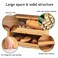 MAISONPEX Double Layer Bamboo Bread Box for Kitchen Countertop Cutting Board and Stainless Steel Bread Knife Large Capacity Storage Container with Clear Windows SelfAssembly