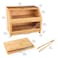 MAISONPEX Double Layer Bamboo Bread Box for Kitchen Countertop Cutting Board and Stainless Steel Bread Knife Large Capacity Storage Container with Clear Windows SelfAssembly