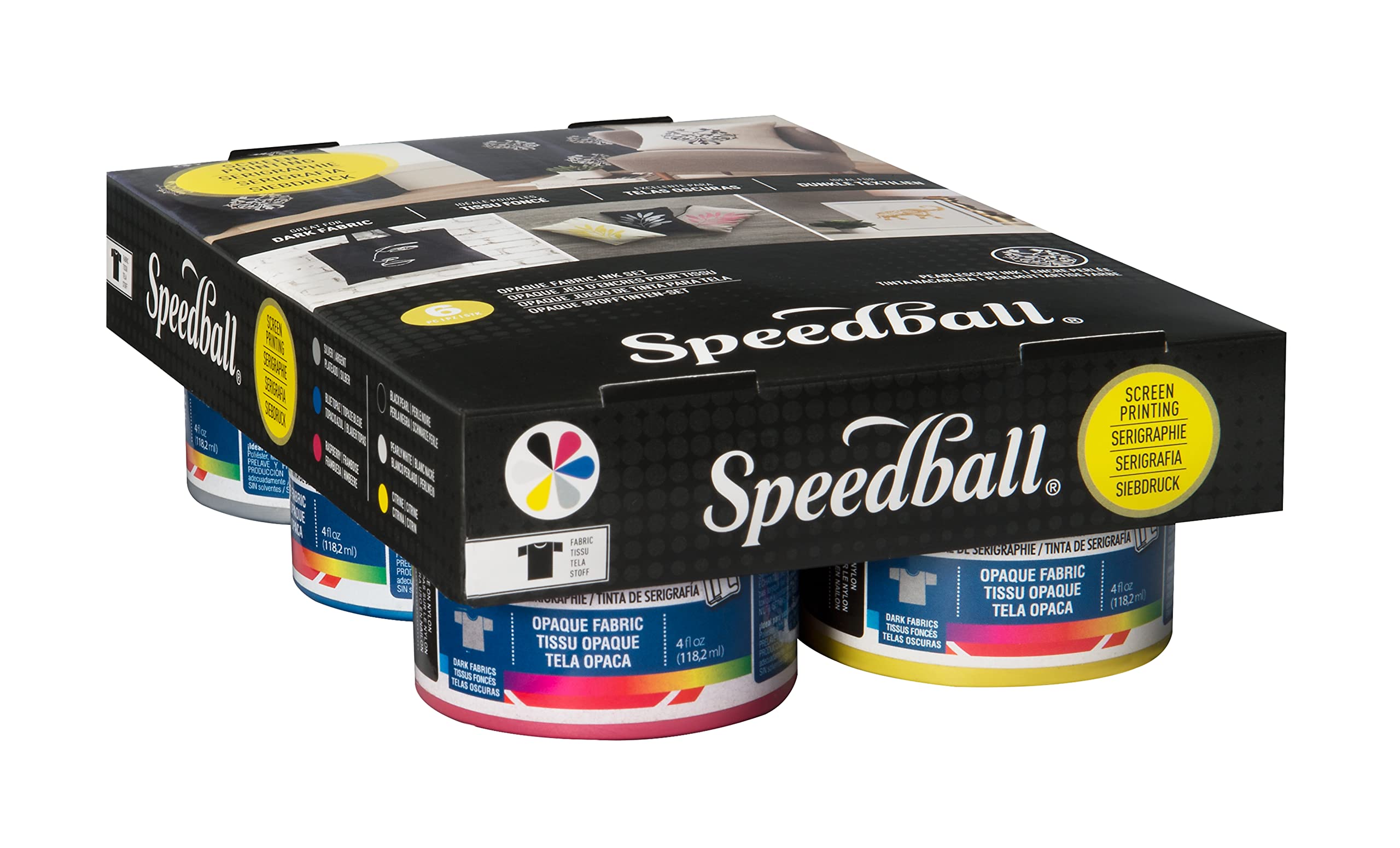 speedball Speedball Fabric Screen Printing Ink Starter Set 4 OUNCE 113.4 g