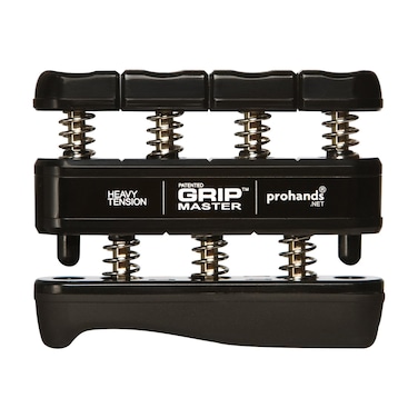 Prohands Gripmaster Hand Exerciser Finger Exerciser Hand Grip Strengthener SpringLoaded FingerPiston System Isolate and Exercise Each Finger 9 lb Heavy Tension BlackGripmaster