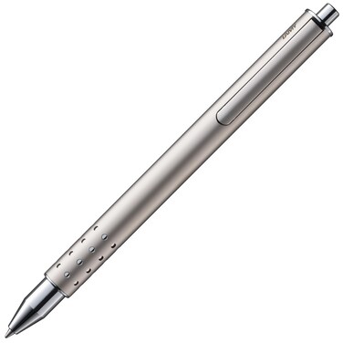 Lamy swift Palladium  modest rollerball pen with a smooth writing experience  robust metal casing  line width B M 66 rollerball refill in blue