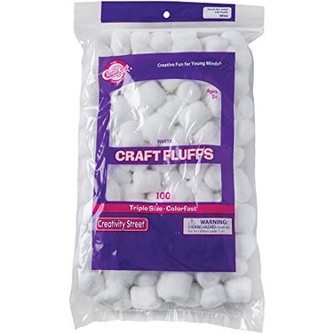 Creativity Street White Craft Fluff 100 per Pack