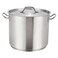 Winware 12 Quart Stainless Steel Stock Pot with Cover Silver
