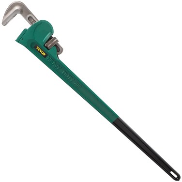 VEVOR Pipe Wrench 48 HeavyDuty Straight Pipe Wrench Adjustable Plumbing Pipe Wrench 43 Jaw Capacity Straight Handle Plumbers Tool High Hardness and Wearresistance Wrench