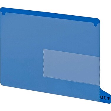 Smead End Tab Poly Out Guide Two Pocket Bottom Position Tab Letter Size Blue 25 per Box 61951