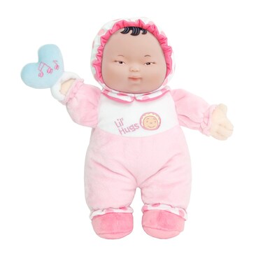 JC Toys Lil Hugs Asian Pink Soft Body  Your First Baby Doll  Designed by Berenguer  Ages 0 Light Pink 12 inches