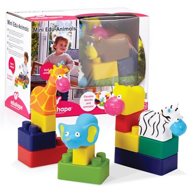 Edushape JungleThemed Soft Baby Blocks for Toddlers 13 28 Pieces  EduBlocks Soft Blocks Foam Blocks  Stacking Blocks Building Blocks for Daycares and Preschools