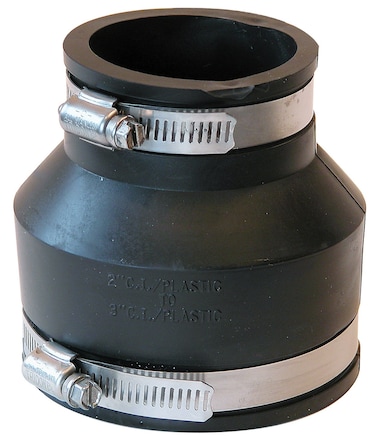 Fernco P105632 Flexible PVC Reducing Coupling Connects 3 Pipe to 2