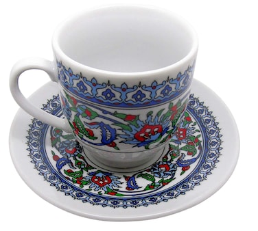 Turkish Coffee Cup and Saucer 6 Sets 12 Pieces